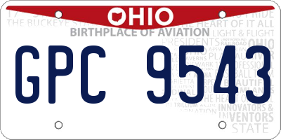 OH license plate GPC9543