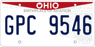 OH license plate GPC9546