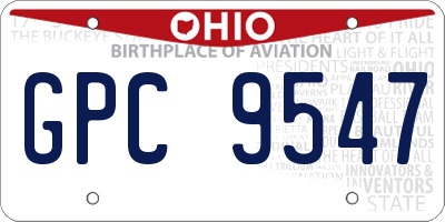 OH license plate GPC9547