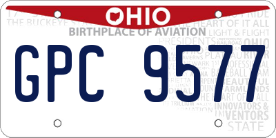 OH license plate GPC9577