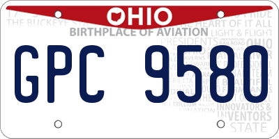 OH license plate GPC9580