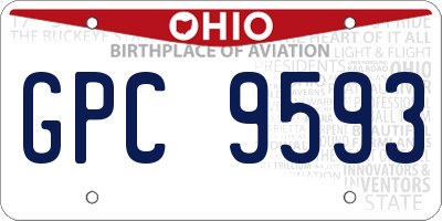 OH license plate GPC9593