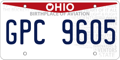 OH license plate GPC9605