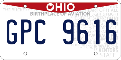 OH license plate GPC9616