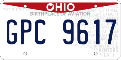 OH license plate GPC9617