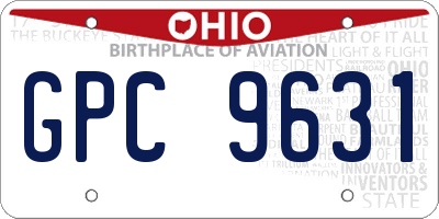 OH license plate GPC9631