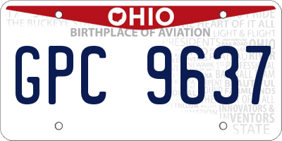 OH license plate GPC9637