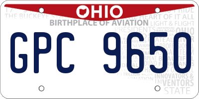 OH license plate GPC9650
