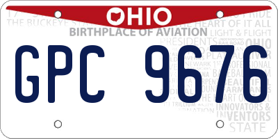 OH license plate GPC9676