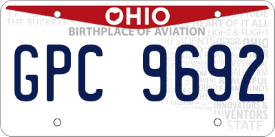 OH license plate GPC9692