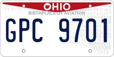 OH license plate GPC9701