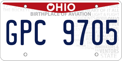 OH license plate GPC9705