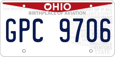 OH license plate GPC9706