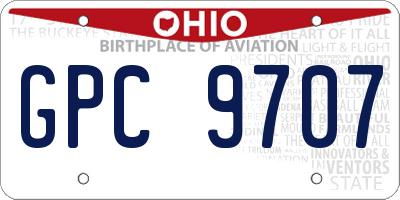 OH license plate GPC9707