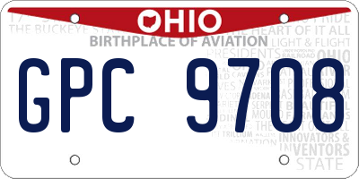 OH license plate GPC9708