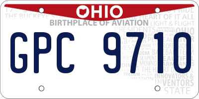 OH license plate GPC9710