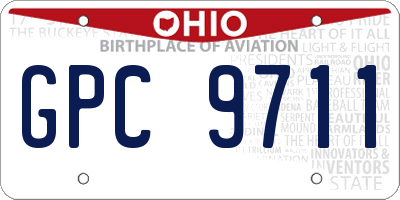 OH license plate GPC9711