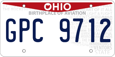 OH license plate GPC9712