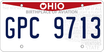 OH license plate GPC9713