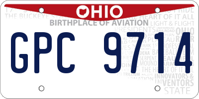 OH license plate GPC9714