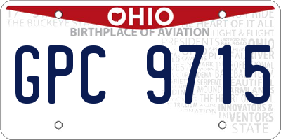 OH license plate GPC9715
