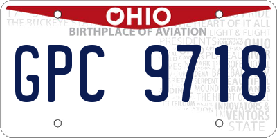 OH license plate GPC9718