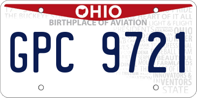 OH license plate GPC9721