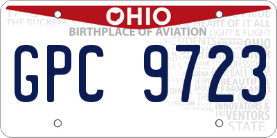OH license plate GPC9723