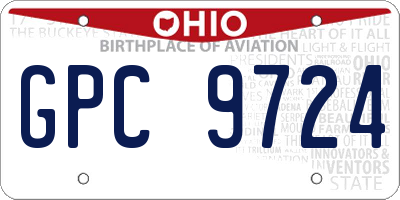 OH license plate GPC9724