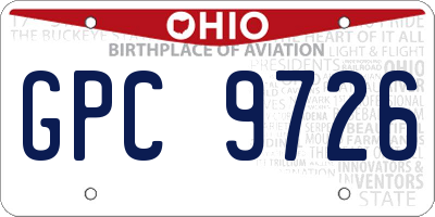 OH license plate GPC9726