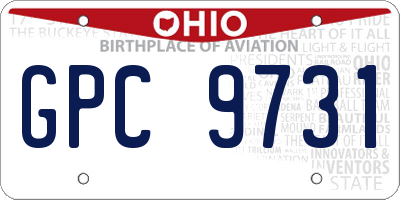 OH license plate GPC9731