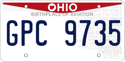 OH license plate GPC9735