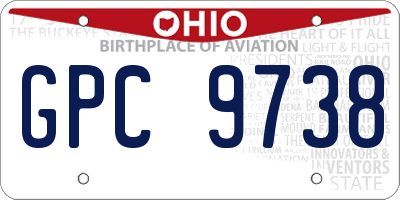 OH license plate GPC9738