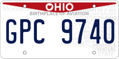 OH license plate GPC9740