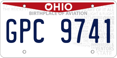 OH license plate GPC9741