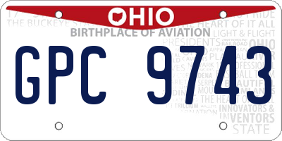 OH license plate GPC9743