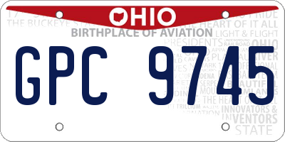 OH license plate GPC9745