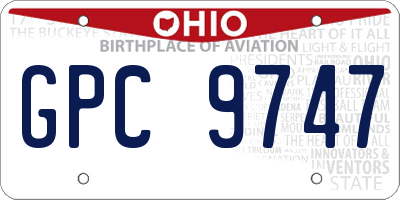 OH license plate GPC9747
