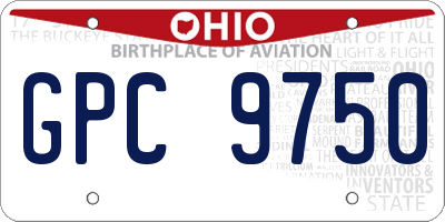 OH license plate GPC9750