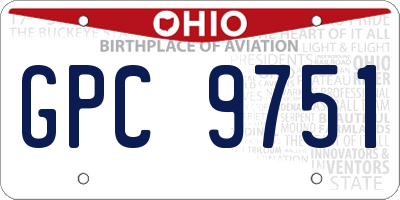 OH license plate GPC9751