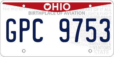 OH license plate GPC9753