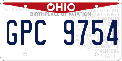 OH license plate GPC9754