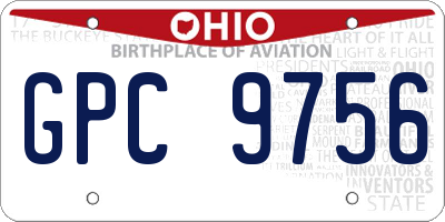 OH license plate GPC9756