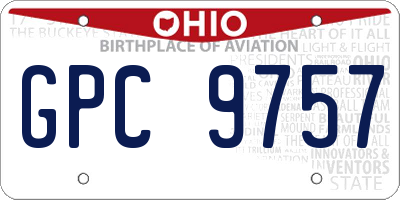 OH license plate GPC9757