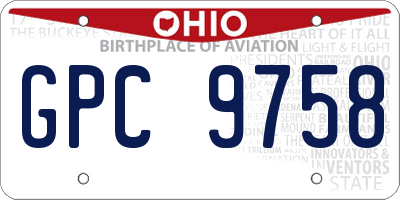 OH license plate GPC9758