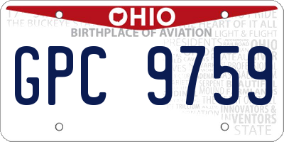 OH license plate GPC9759