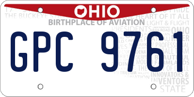 OH license plate GPC9761