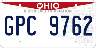 OH license plate GPC9762