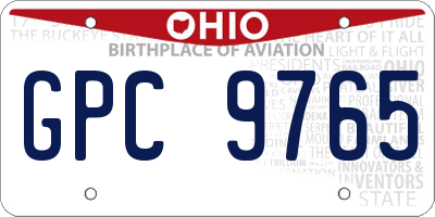 OH license plate GPC9765