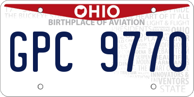 OH license plate GPC9770